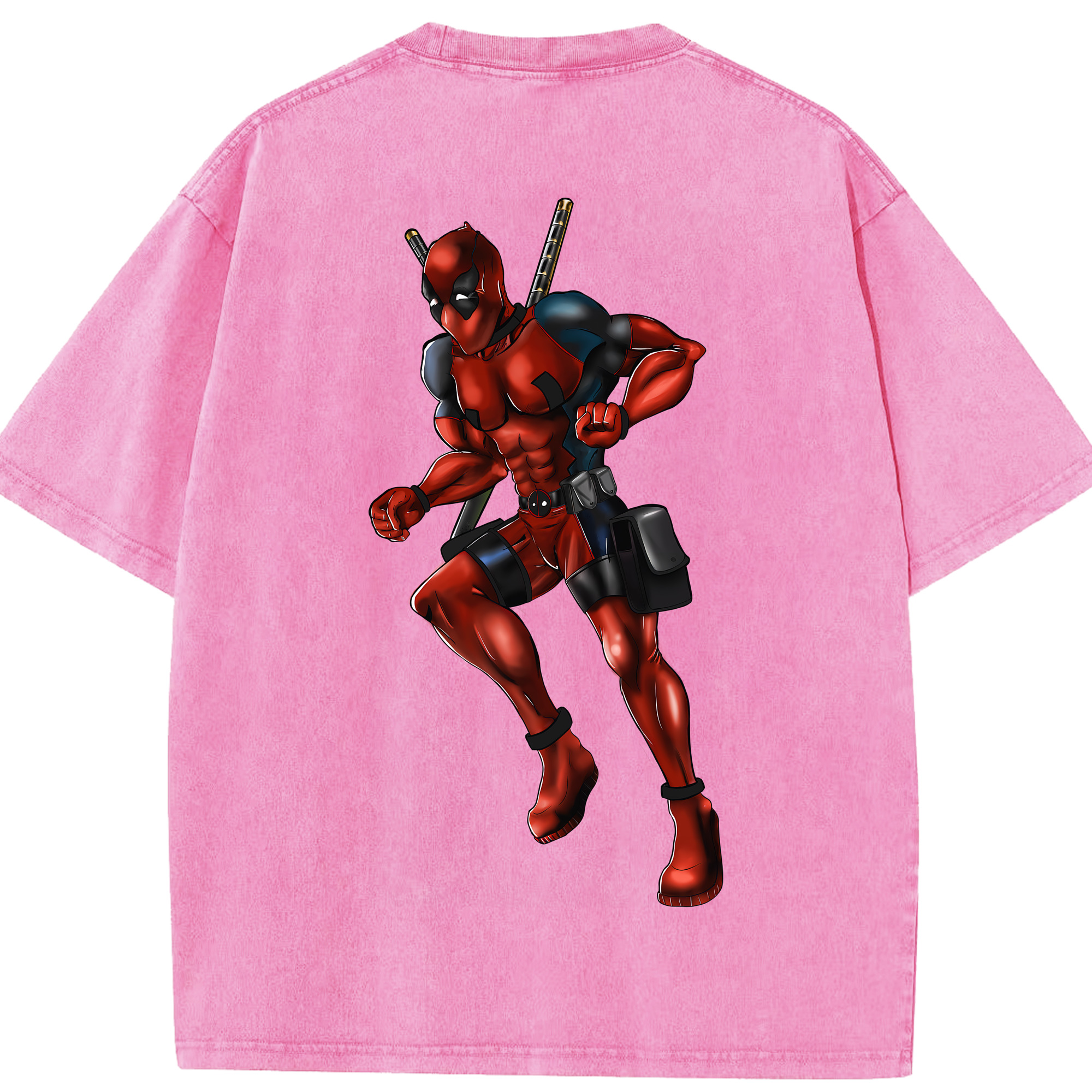 （画像用） Deadpool デッドプール 綿100% ヴィンテージ風 半袖Tシャツ（背面プリント）